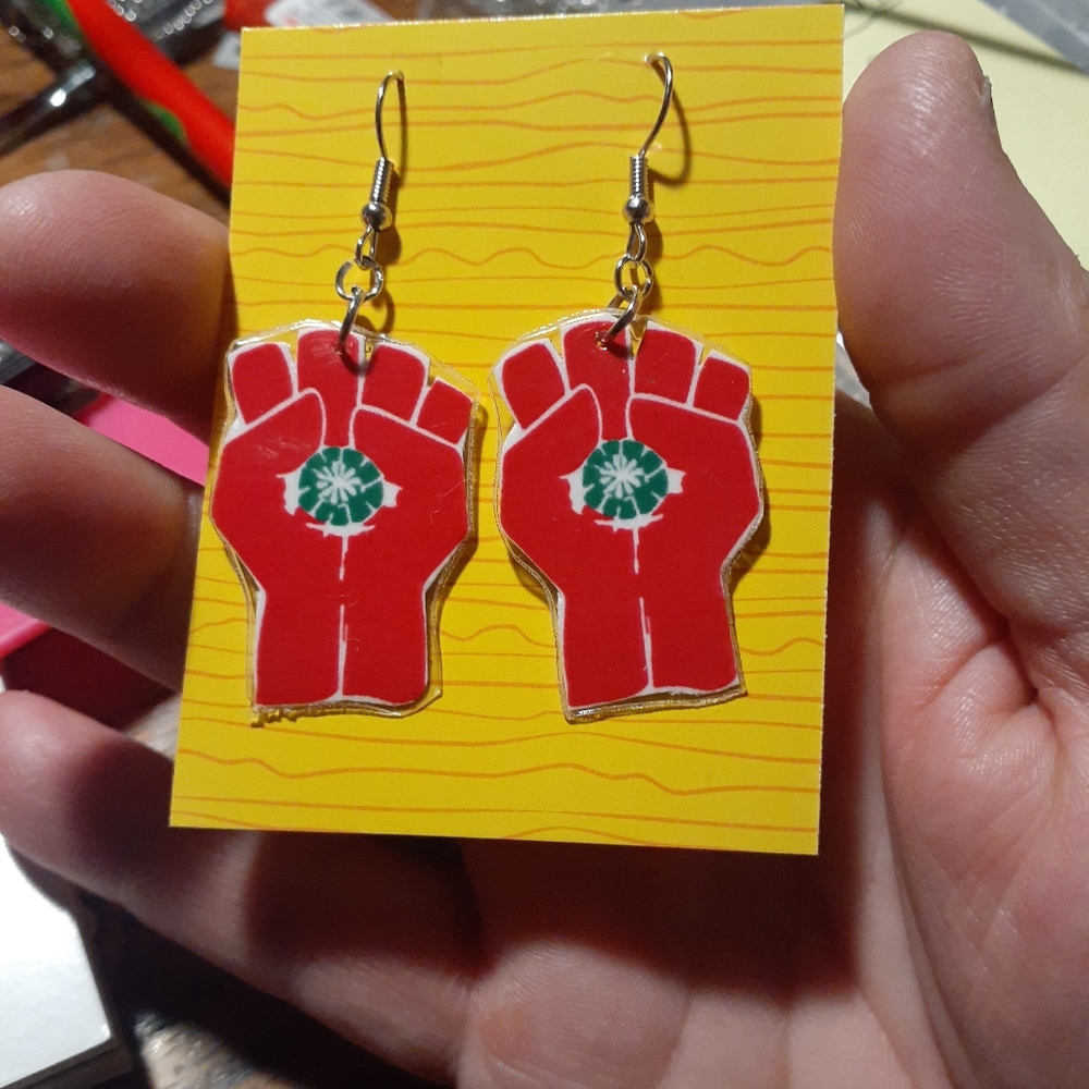 Hunter s Thompson 2 thumb fist earrings